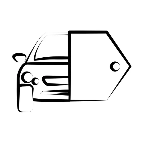Mão desenho carro chave esboço — Vetor de Stock
