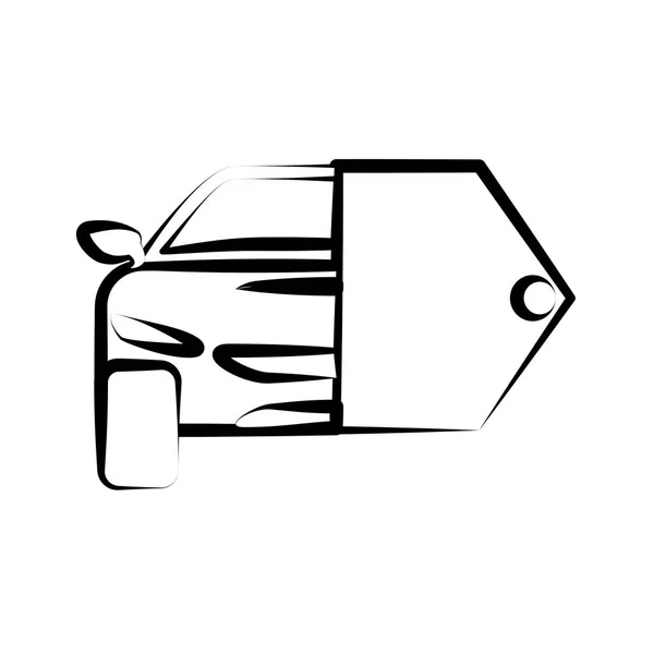 Dibujo a mano dibujo de la llave del coche — Vector de stock