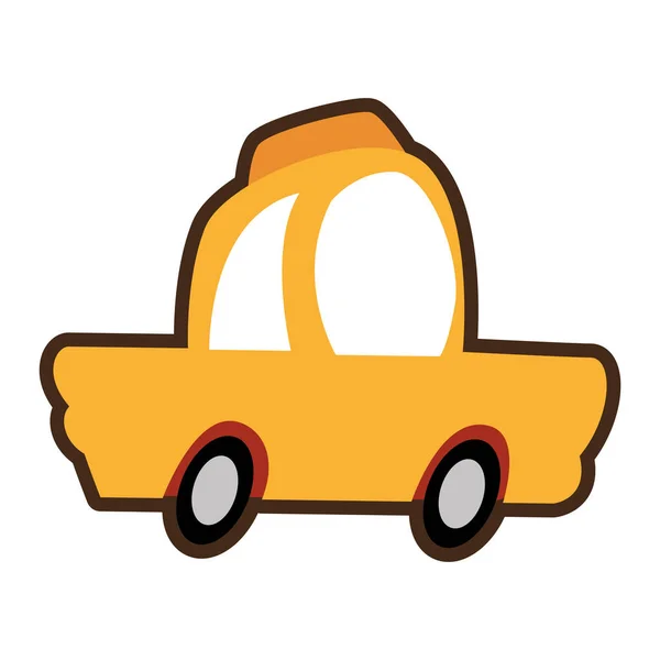 Cartoon car cab yellow icon — Stock Vector