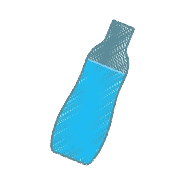 Gekleurde tekening fles water handpictogram — Stockvector