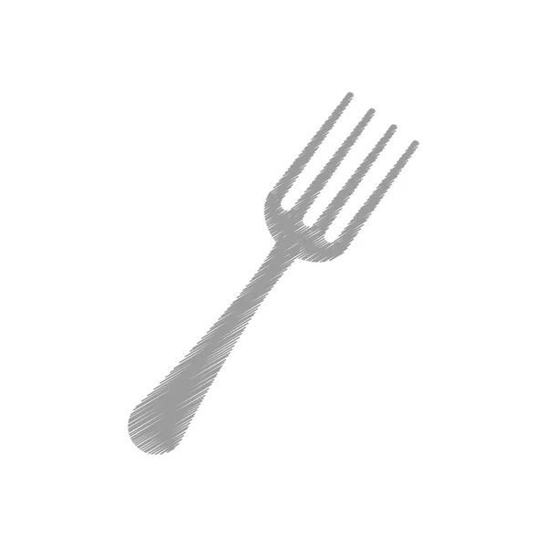 Hand colored drawing fork icon — Stock Vector