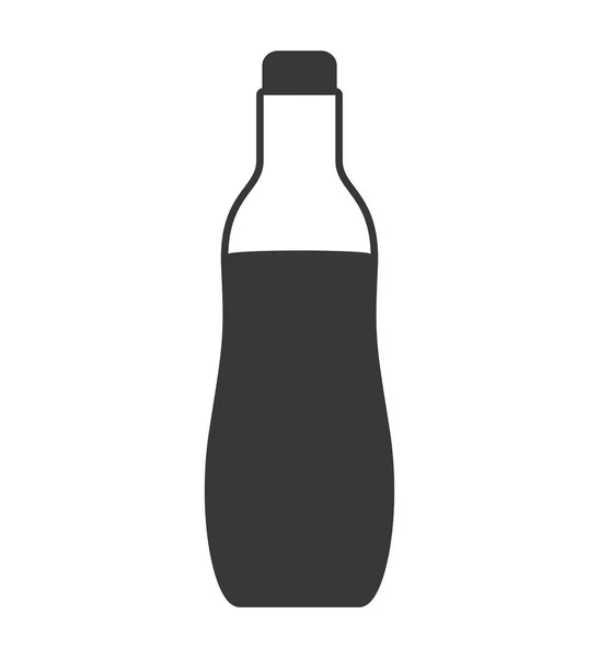 Silhouette bottle soda graphic icon — Stock Vector