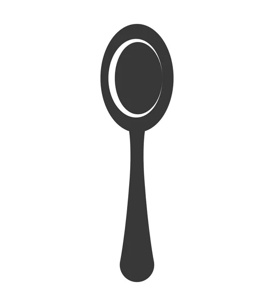 Silhouette cuillère cuisine icône graphique — Image vectorielle