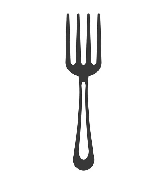 Silueta tenedor acero cocina icono gráfico — Archivo Imágenes Vectoriales