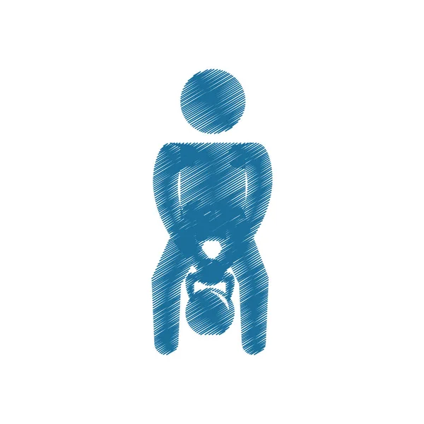 Desenho colorido silhueta homem fitness kettlebell — Vetor de Stock