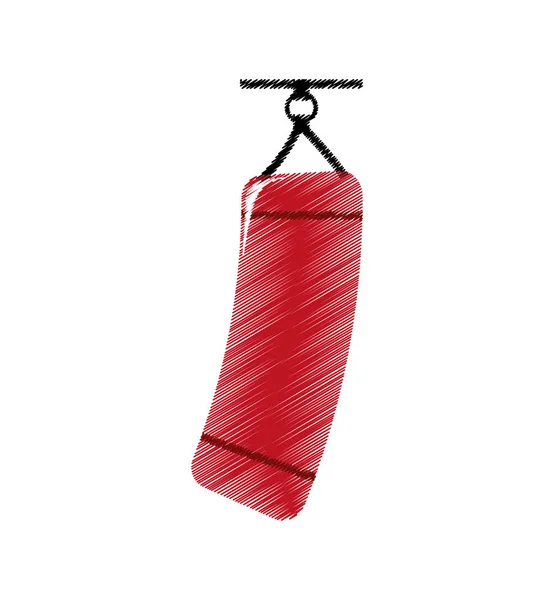 Малюнок кольоровий силует червоний ударний мішок значок — стоковий вектор