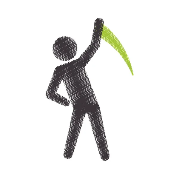 Dessin silhouette colorée homme artistique gymnique — Image vectorielle