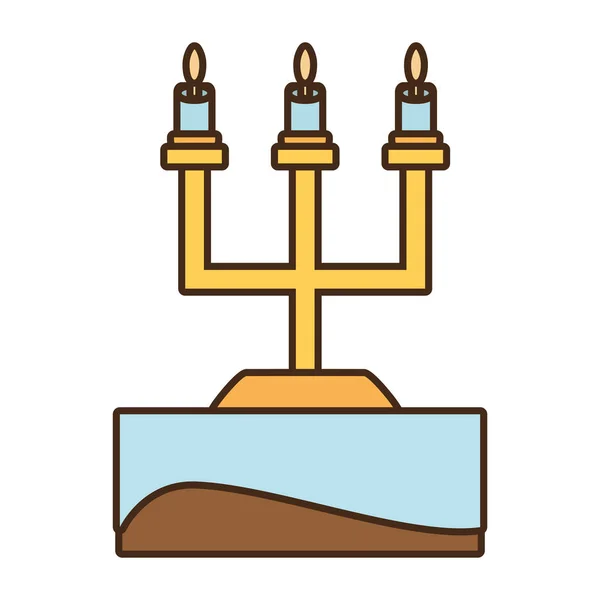 Bougies de lustre ornement icône de mariage — Image vectorielle