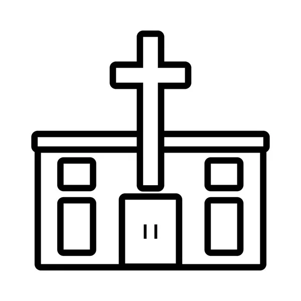Pictograma iglesia católica edificio de diseño — Vector de stock