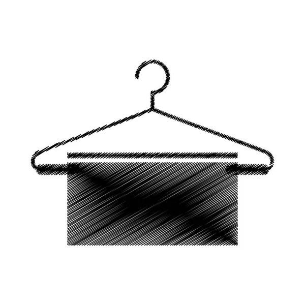 Gancho de roupas com toalha ícone isolado — Vetor de Stock