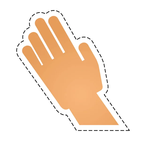 Silhouette mano umana — Vettoriale Stock