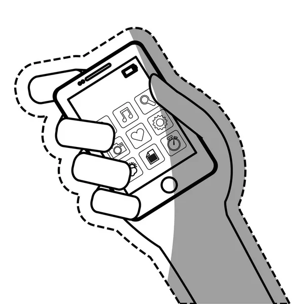Smartphone tecnologia mobile icona isolata — Vettoriale Stock