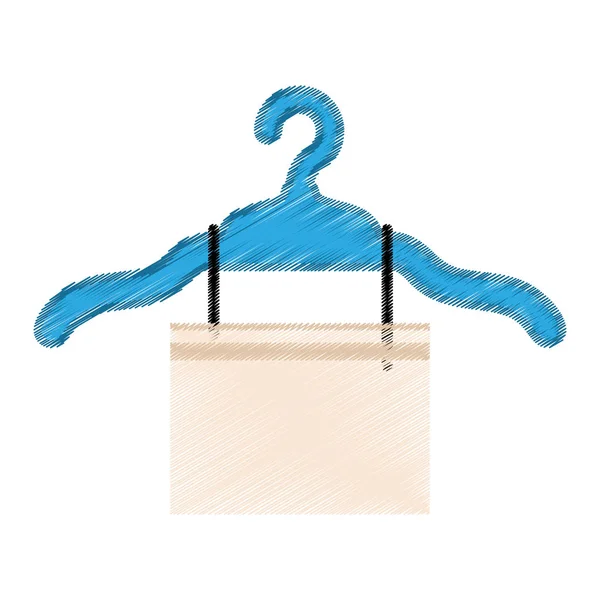 Haak kleren met handdoek geïsoleerde pictogram — Stockvector