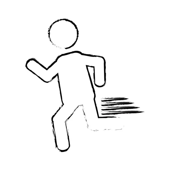 Hombre corriendo pictograma — Vector de stock