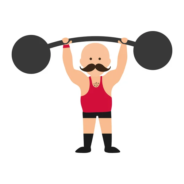 Caricatura de circo Strongman — Vector de stock