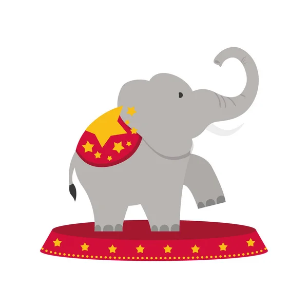 Caricatura de elefante de circo — Vector de stock