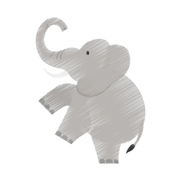 격리 된 코끼리 만화 — 스톡 벡터