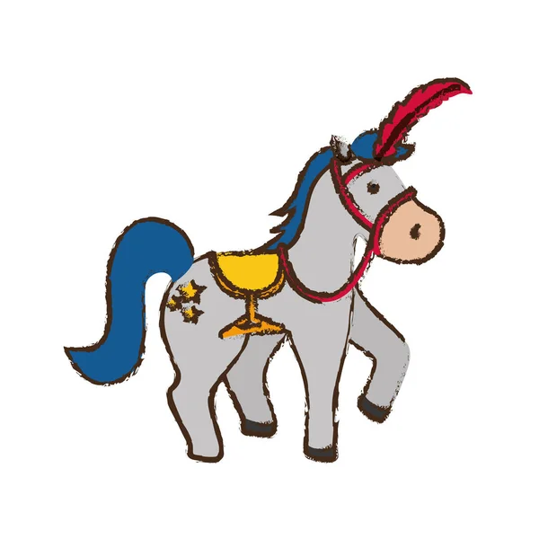 Desenhos animados cavalo isolado — Vetor de Stock