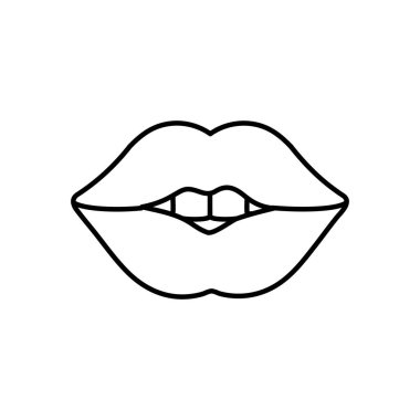 Kadının dudakları çizgi stili