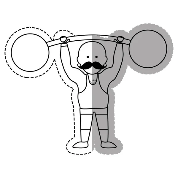 Desenhos animados do circo Strongman — Vetor de Stock