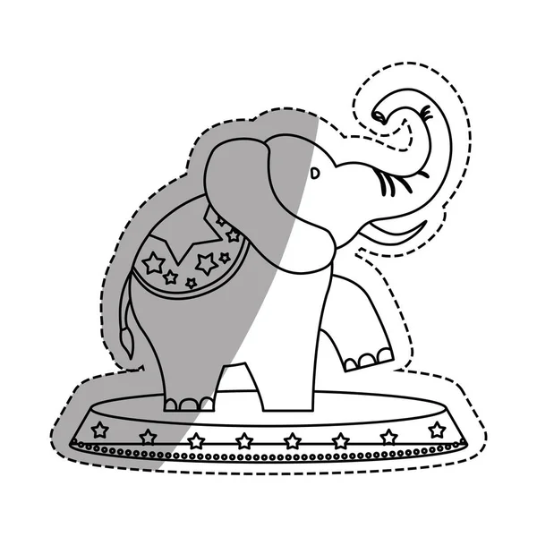 Caricatura de elefante de circo — Vector de stock