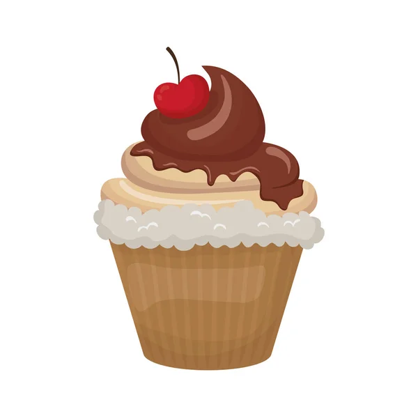 Delicioso postre cupcake — Vector de stock