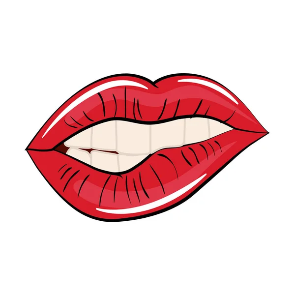 Mujer labios estilo cómico — Vector de stock