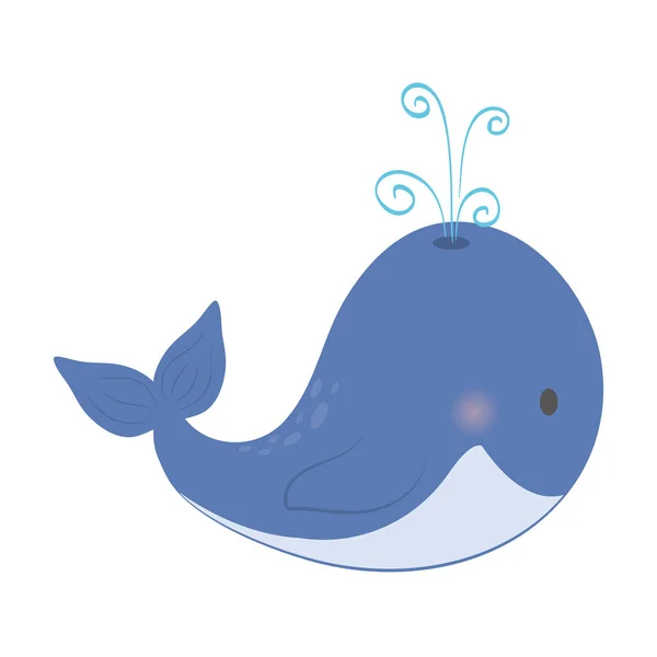 고래 귀여운 만화 — 스톡 벡터