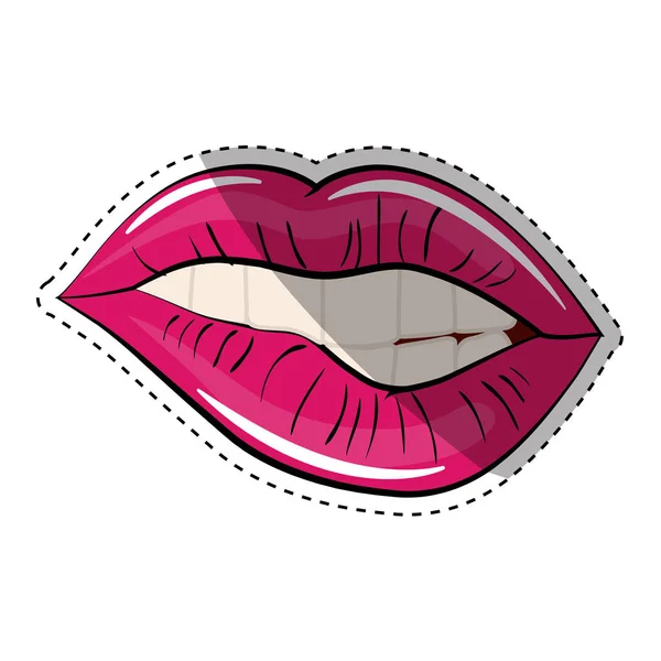 Mujer labios estilo cómico — Vector de stock