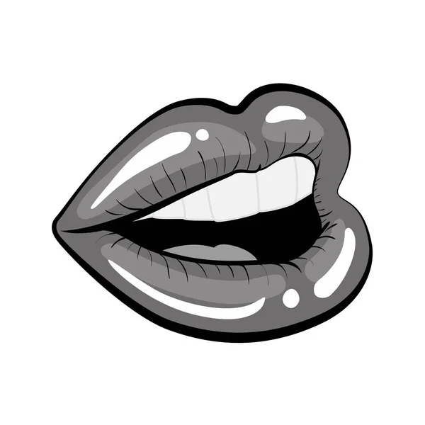 Mulher lábios estilo cômico —  Vetores de Stock
