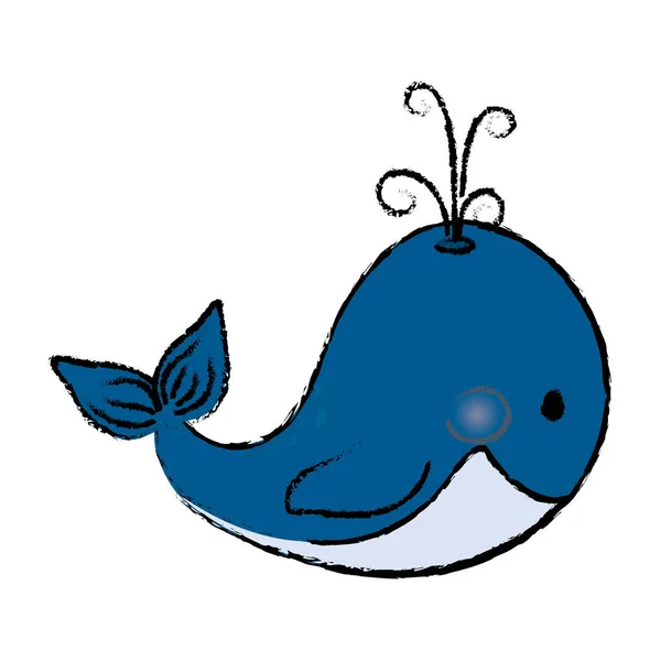 Schattige cartoon van de walvis — Stockvector