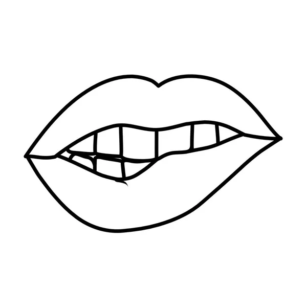 Mujer labios estilo cómico — Vector de stock