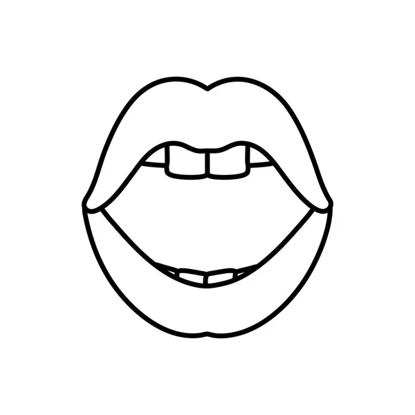 Mujer labios estilo cómico — Vector de stock