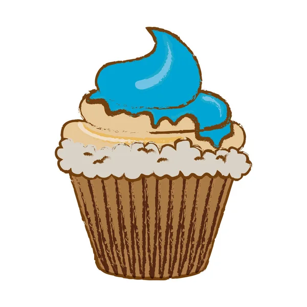 Delicioso postre cupcake — Vector de stock