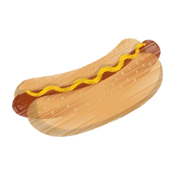 Hot dog comida rápida — Vector de stock