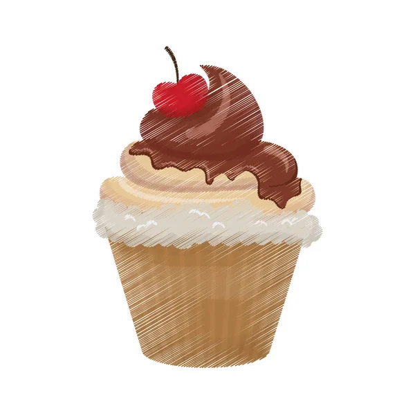 Heerlijke cupcake dessert — Stockvector