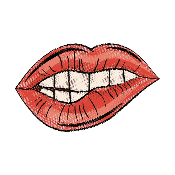 Vrouw lippen komische stijl — Stockvector