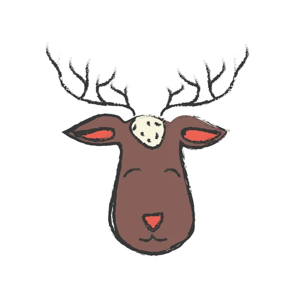 Reindeer xmas cartoon — Stock Vector