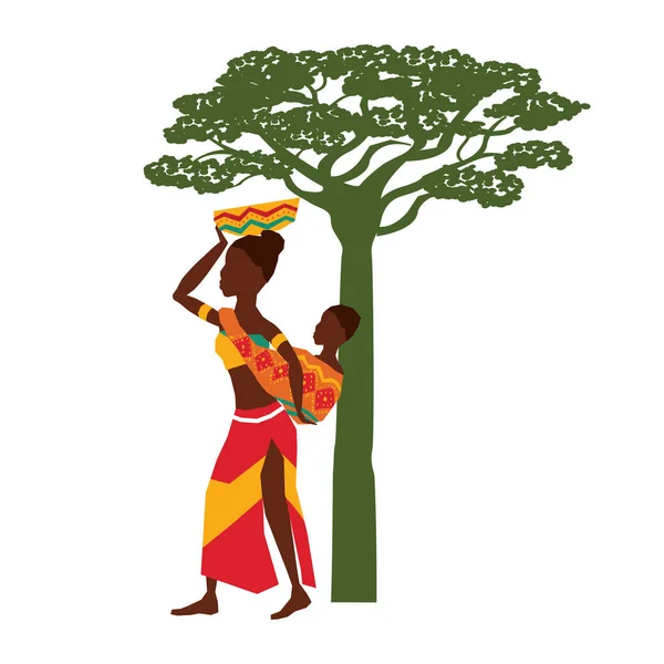 Mujer africana bebé — Vector de stock