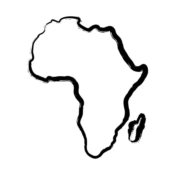 Afrika kaart silhouet — Stok Vektör