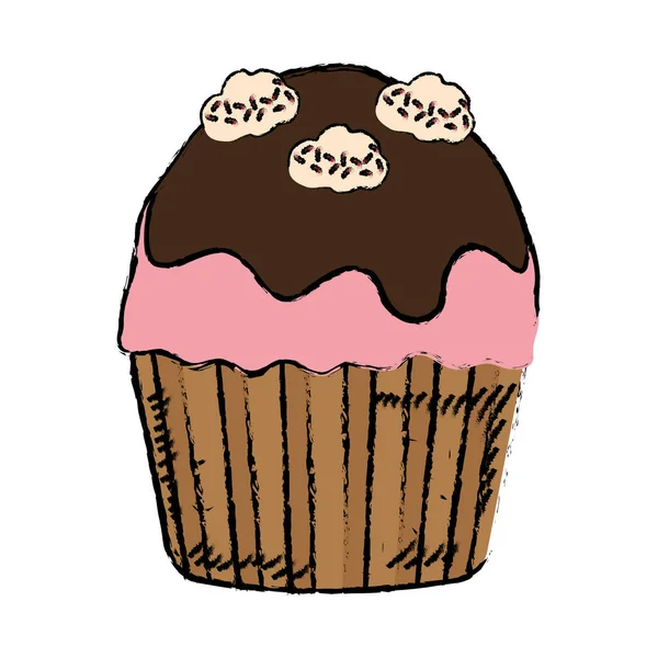 Heerlijke cupcake dessert — Stockvector
