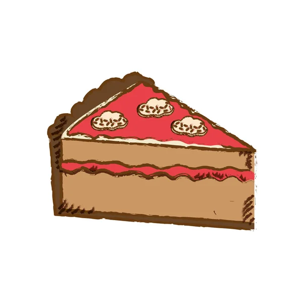 Delicioso postre de pastel — Vector de stock