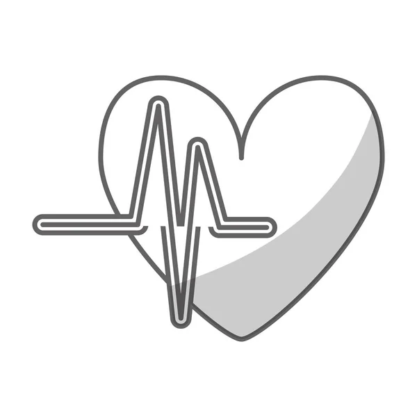 Dibujos animados corazón con imagen icono de cardiograma — Vector de stock