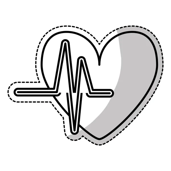 Herz-Cartoon mit Kardiogramm-Symbolbild — Stockvektor