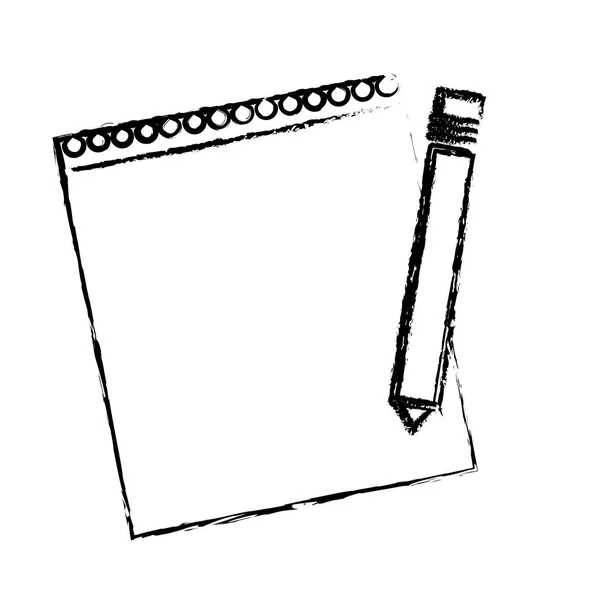 Notatnik i ołówek obraz ikony — Wektor stockowy
