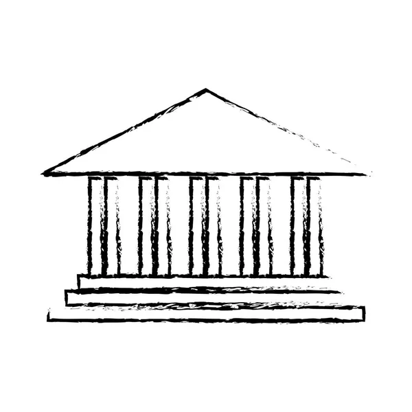 Antigua imagen del icono del edificio griego — Archivo Imágenes Vectoriales