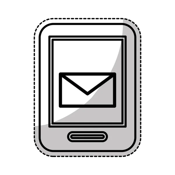 Smartphone con icono de correo — Vector de stock