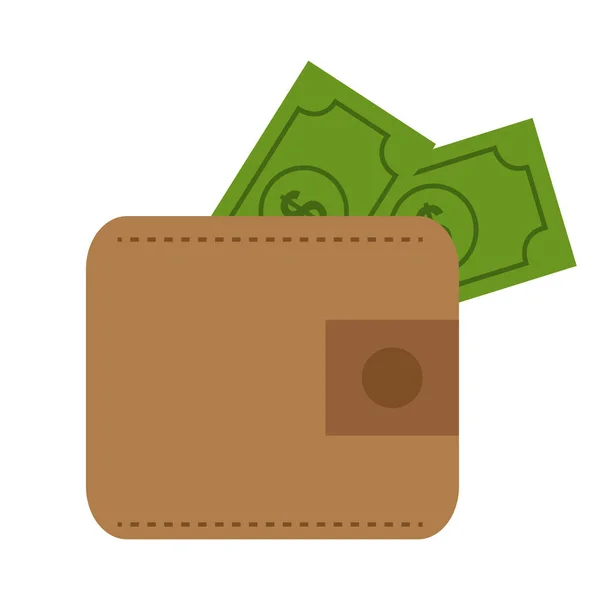 Wallet with money — Stock Vector