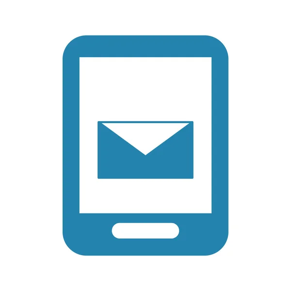 Smartphone con icono de correo — Vector de stock