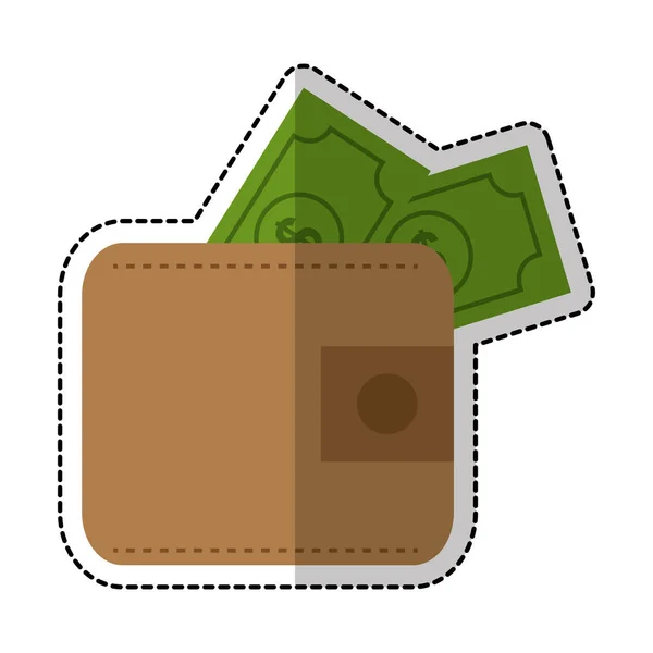 Billetera con dinero — Vector de stock